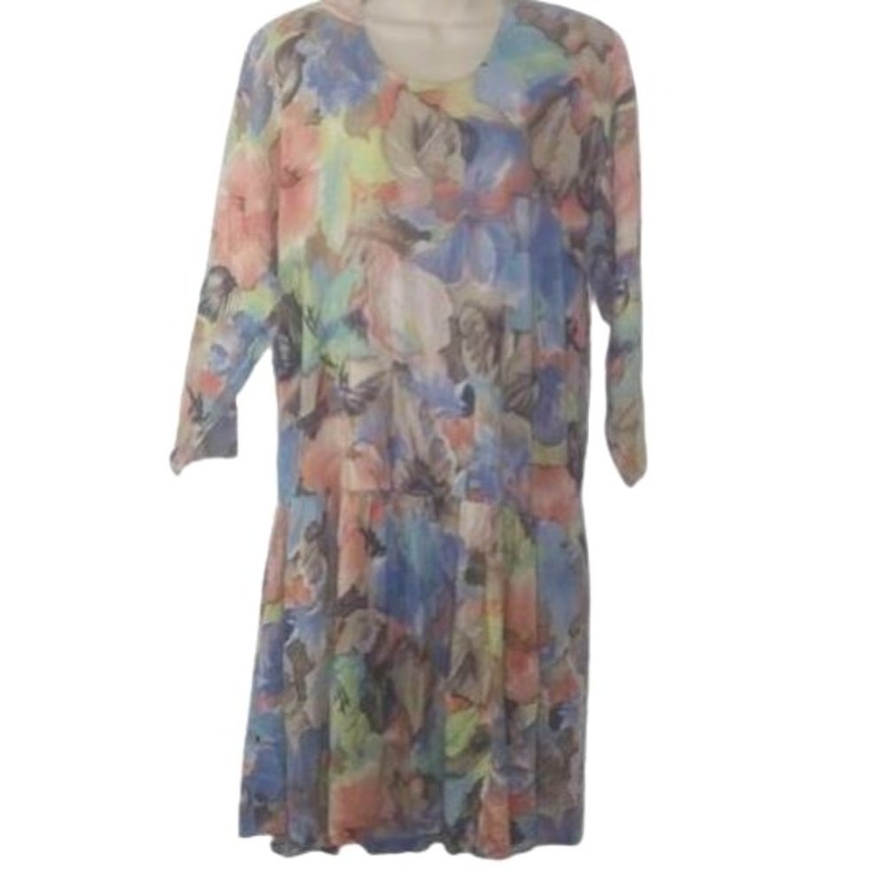 Vintage Vikki Vi California Floral Drop Waist Dress